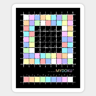 Mydoku_W101_001_003 _F: Sudoku, Sudoku coloring, logic, logic puzzle, holiday puzzle, fun, away from screen Sticker